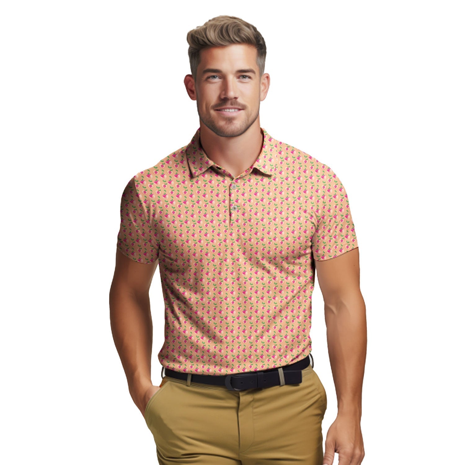 Sweet Peach Charm - Funny Golf Polo