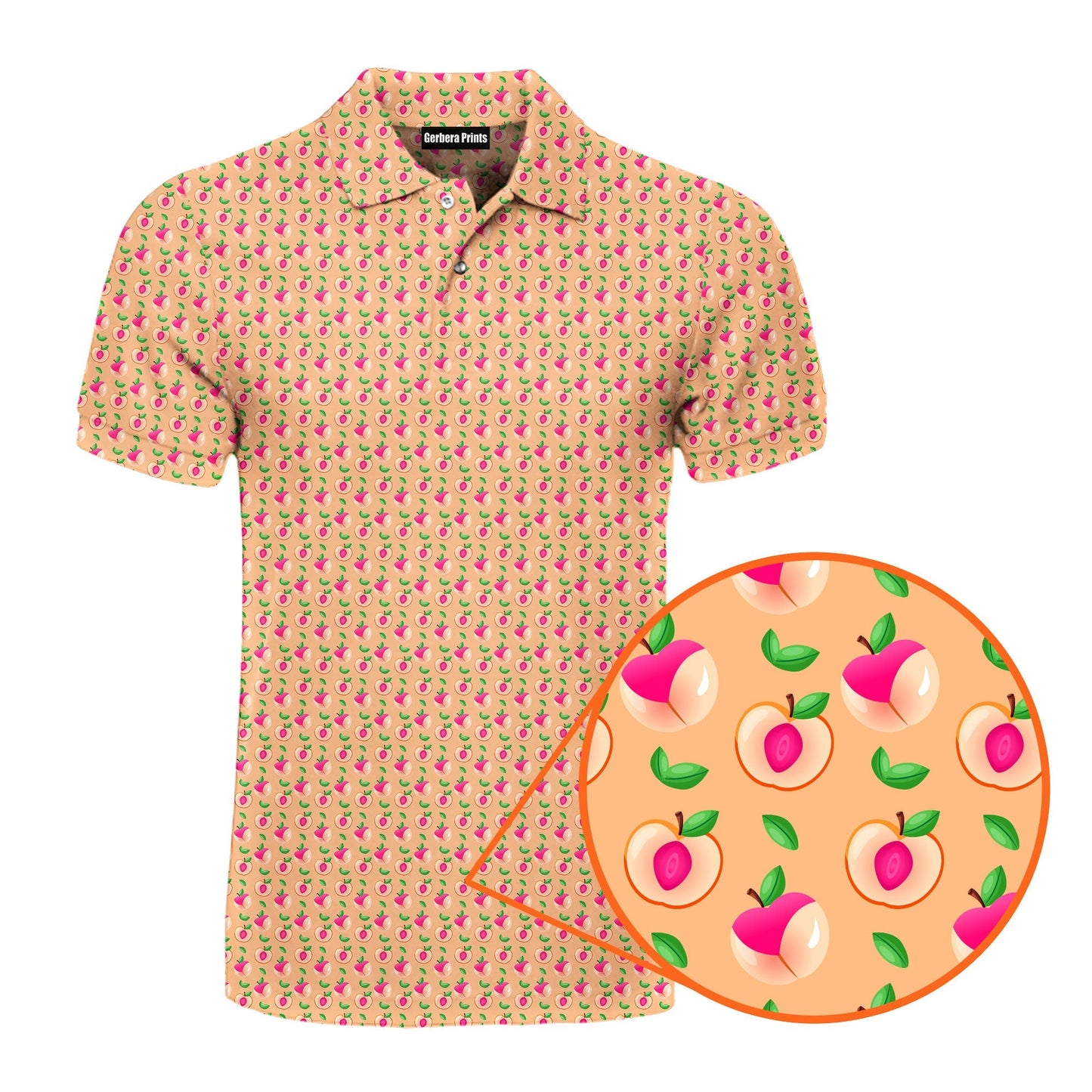 Sweet Peach Charm - Funny Golf Polo