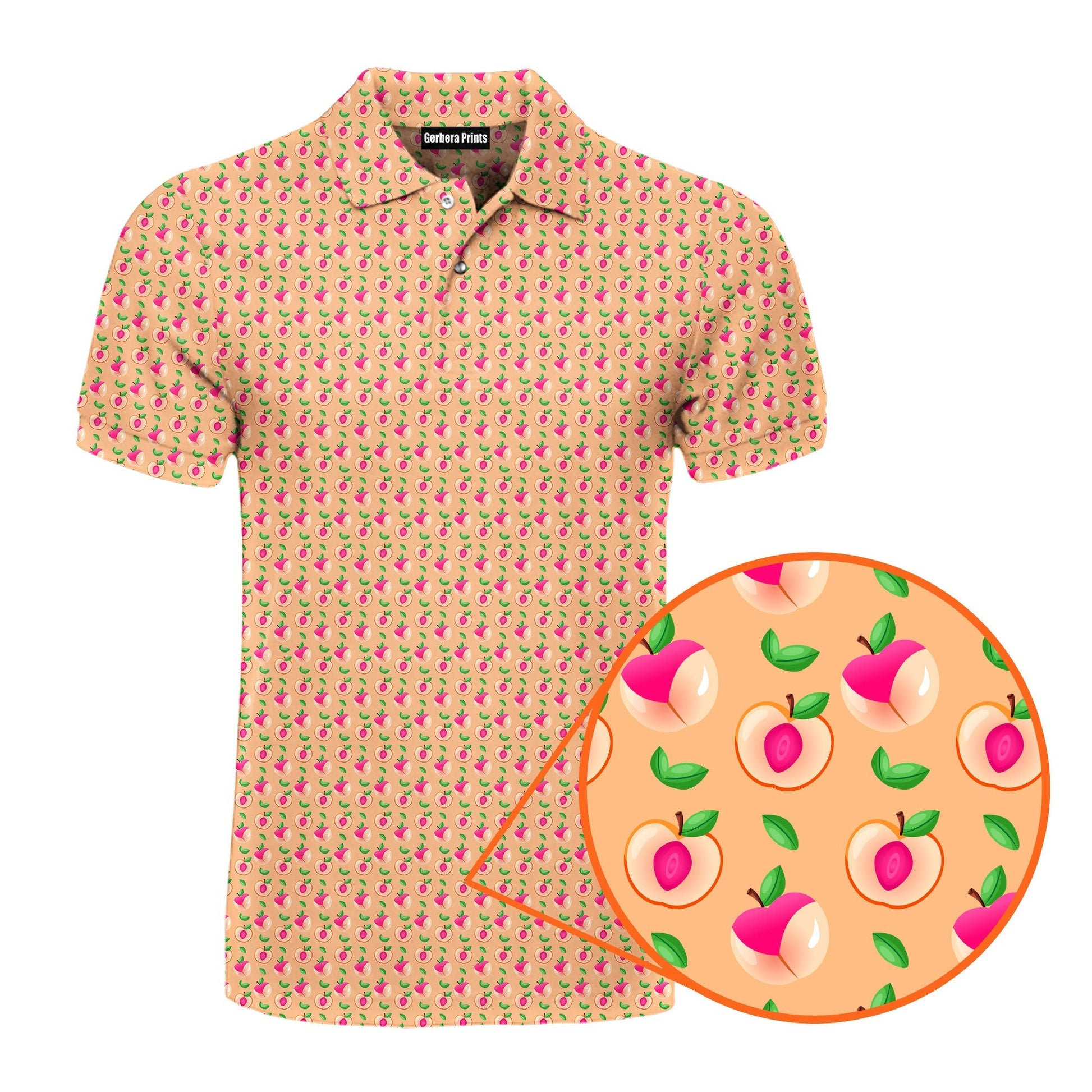 Sweet Peach Charm - Funny Golf Polo