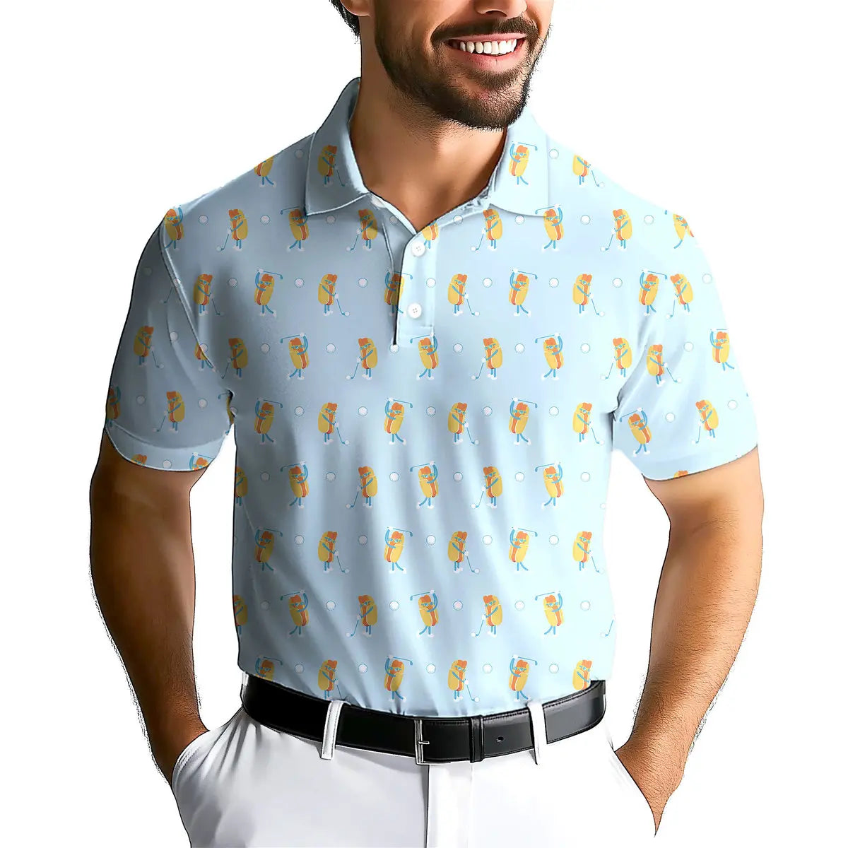 Sizzlin' Swing-Polo Shirt For Men-Gerbera Prints