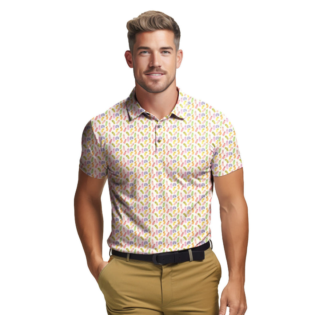 Cute Raincoat Cartoon Character - Funny Golf Polo Shirt-Polo Shirt For Men-Gerbera Prints