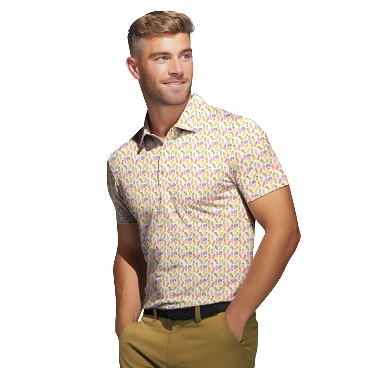 Cute Raincoat Cartoon Character - Funny Golf Polo Shirt-Polo Shirt For Men-Gerbera Prints
