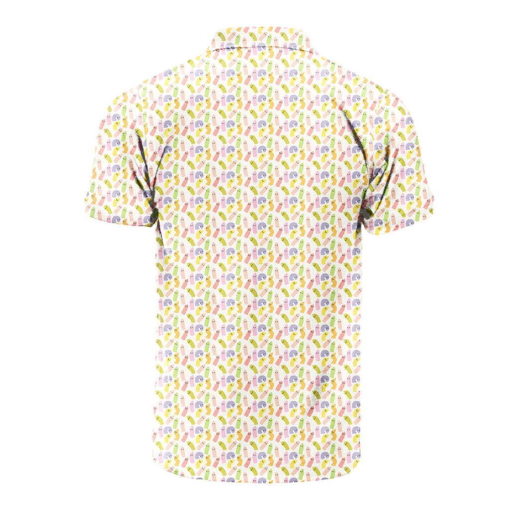 Cute Raincoat Cartoon Character - Funny Golf Polo Shirt-Polo Shirt For Men-Gerbera Prints