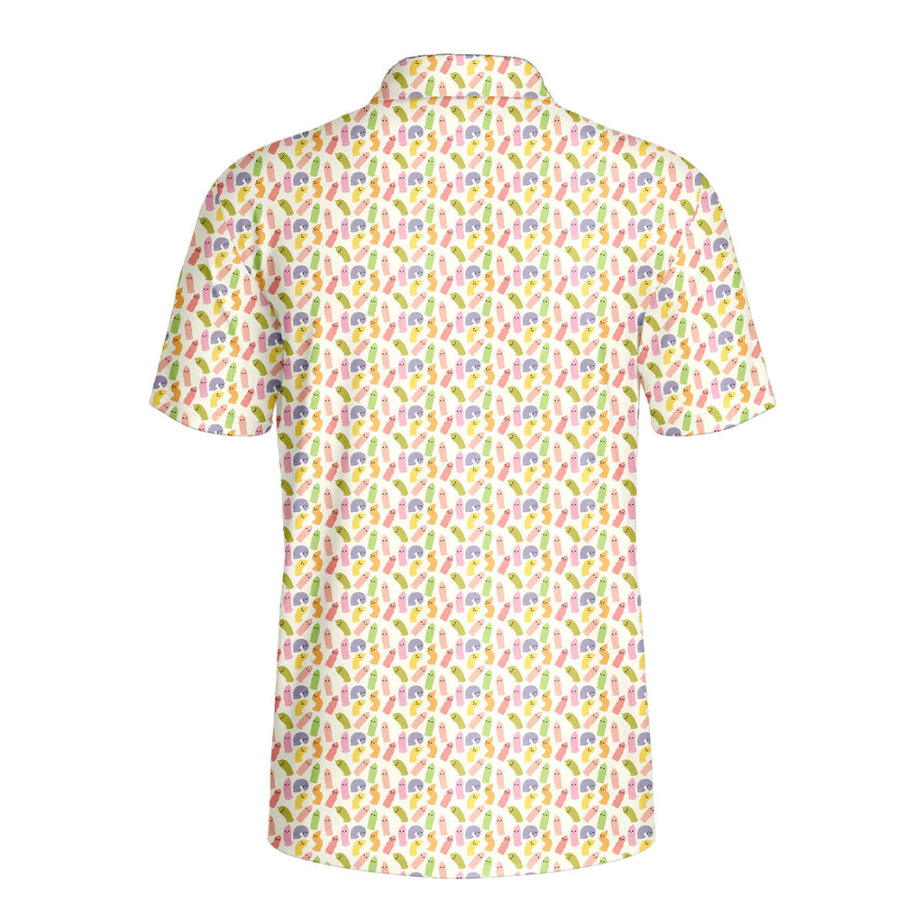 Cute Raincoat-Polo Shirt For Men-Gerbera Prints