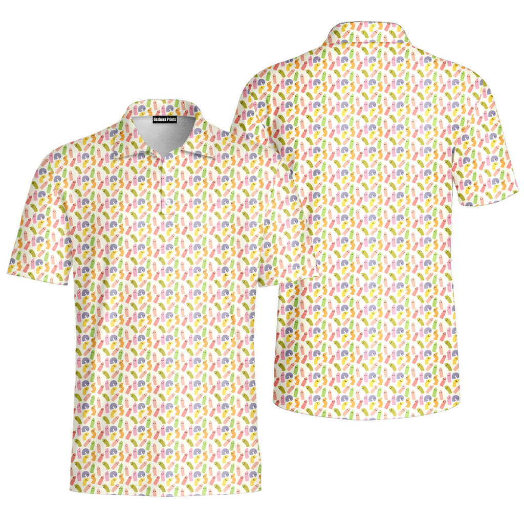 Cute Raincoat-Polo Shirt For Men-Gerbera Prints