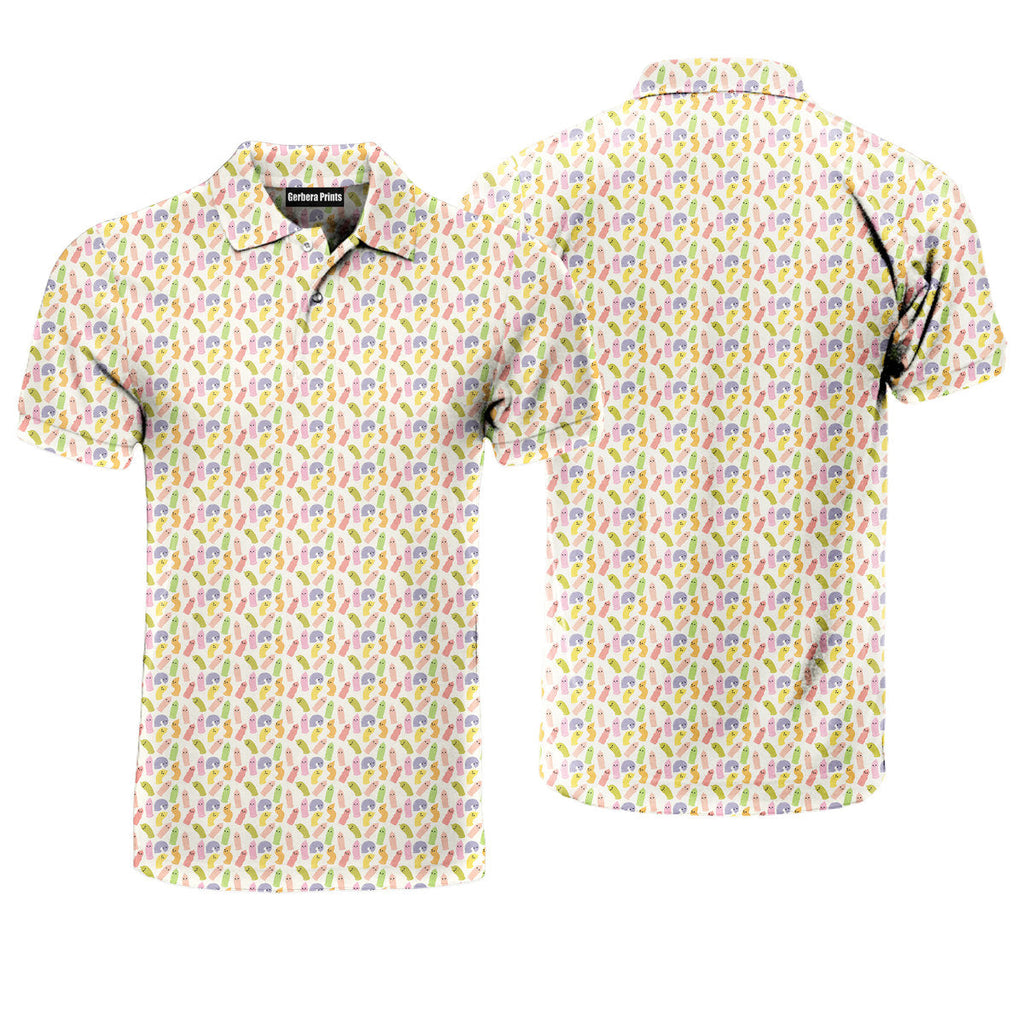 Cute Raincoat Cartoon Character - Funny Golf Polo Shirt-Polo Shirt For Men-Gerbera Prints