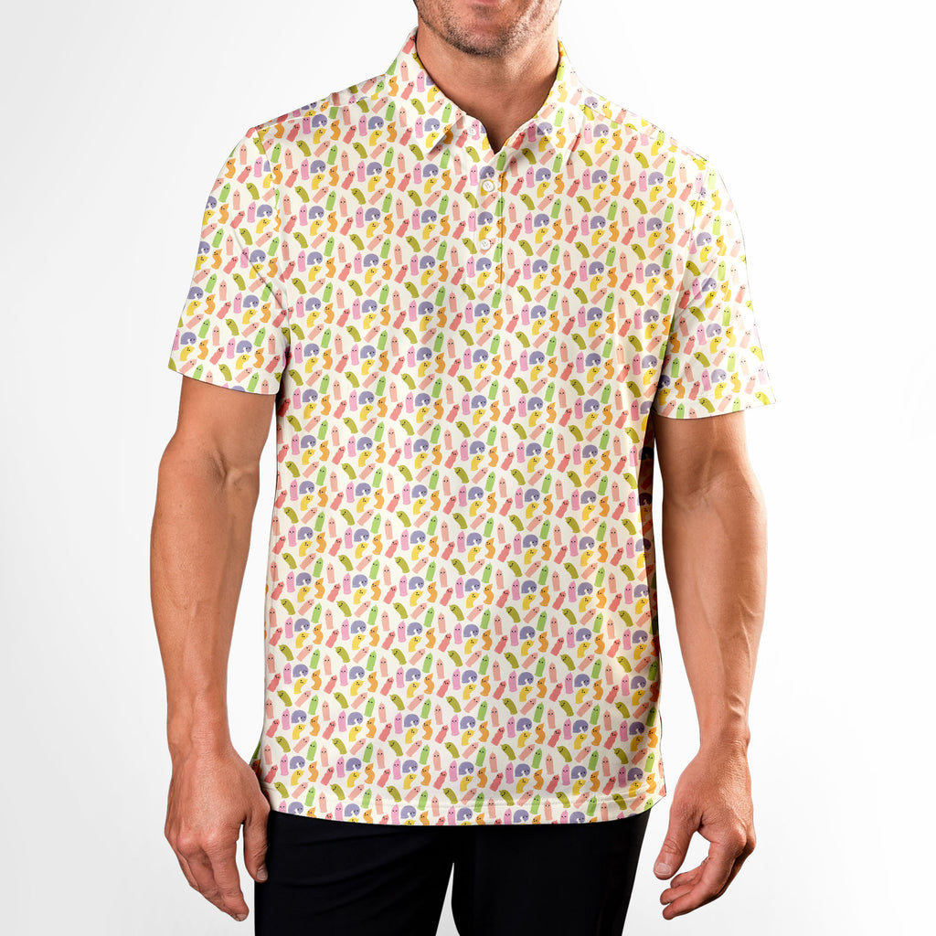 Cute Raincoat-Polo Shirt For Men-Gerbera Prints