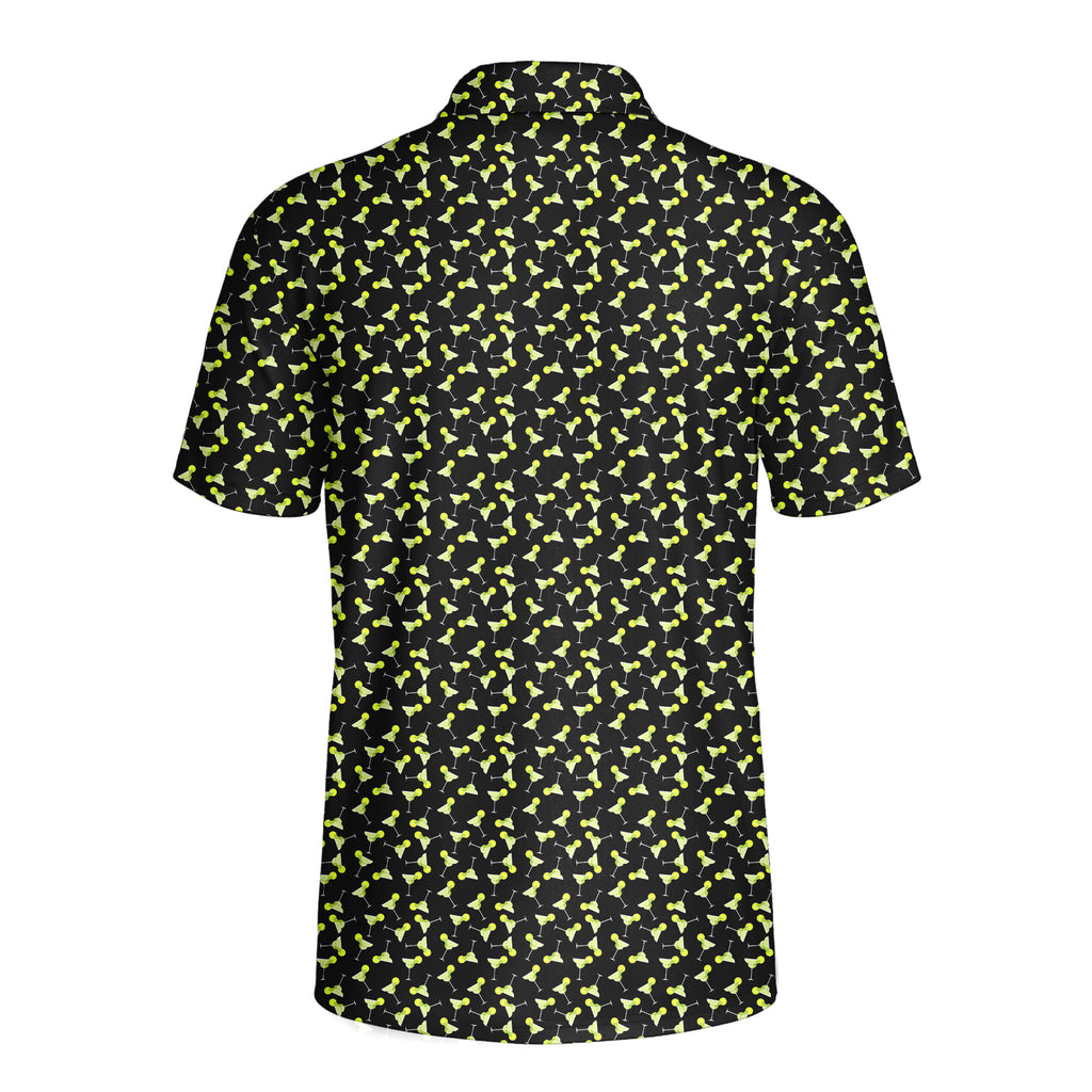 19th Hole Margarita Cocktail Slice Lime-Polo Shirt For Men-Gerbera Prints
