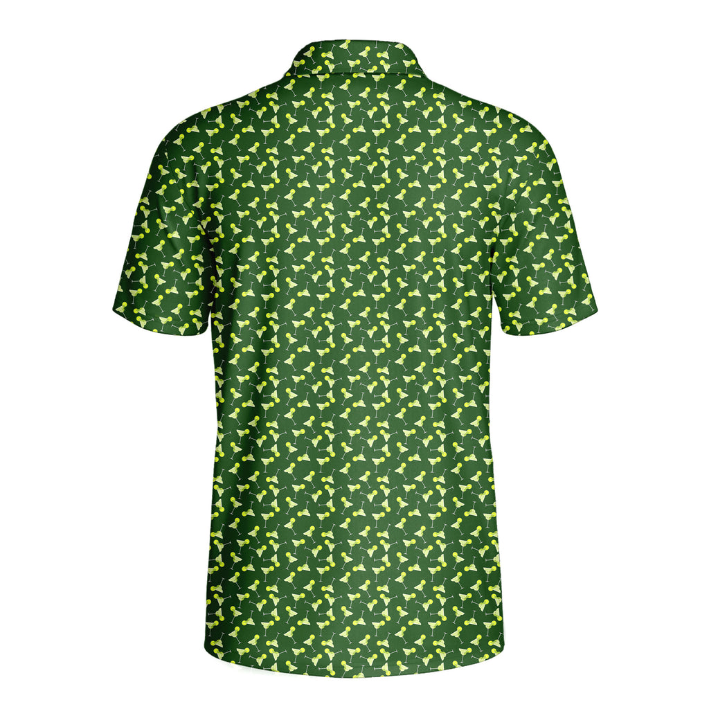 19th Hole Margarita Cocktail Slice Lime-Polo Shirt For Men-Gerbera Prints