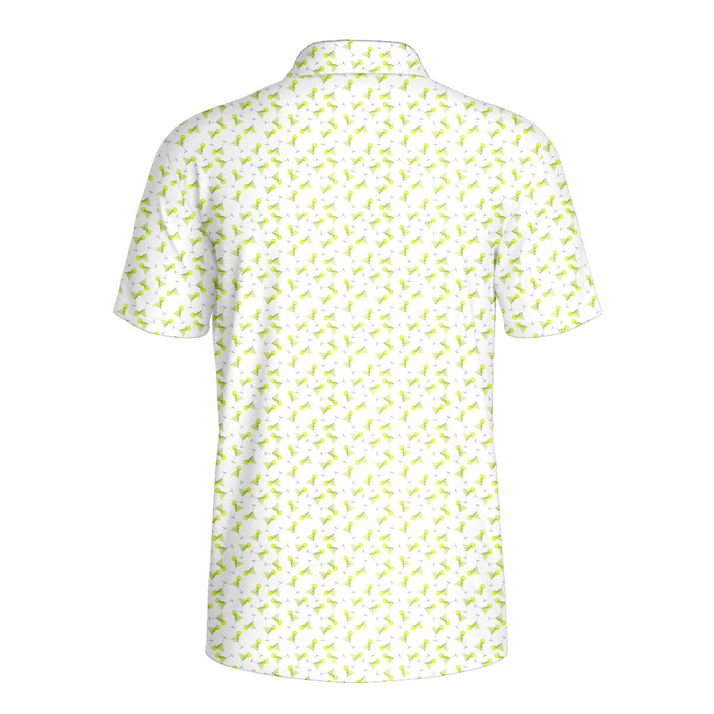 19th Hole Margarita Cocktail Slice Lime-Polo Shirt For Men-Gerbera Prints
