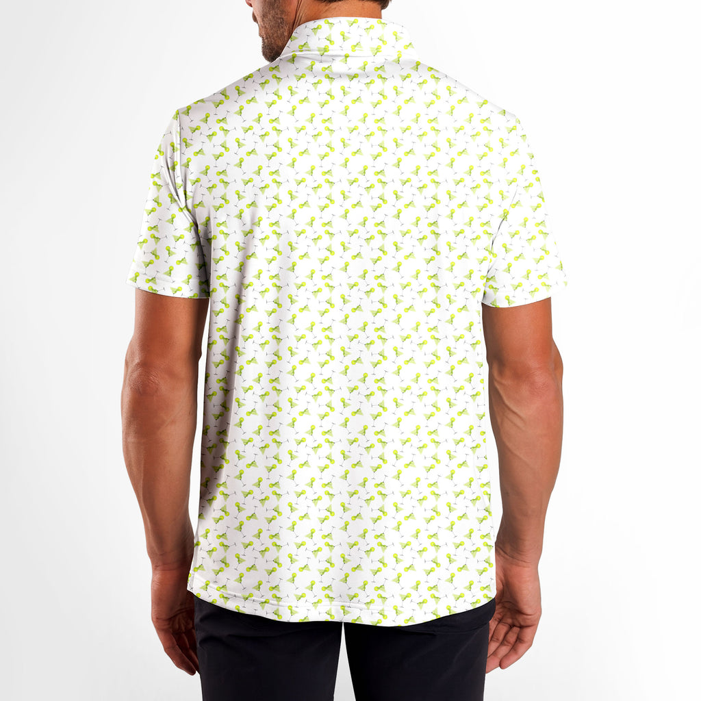 19th Hole Margarita Cocktail Slice Lime-Polo Shirt For Men-Gerbera Prints