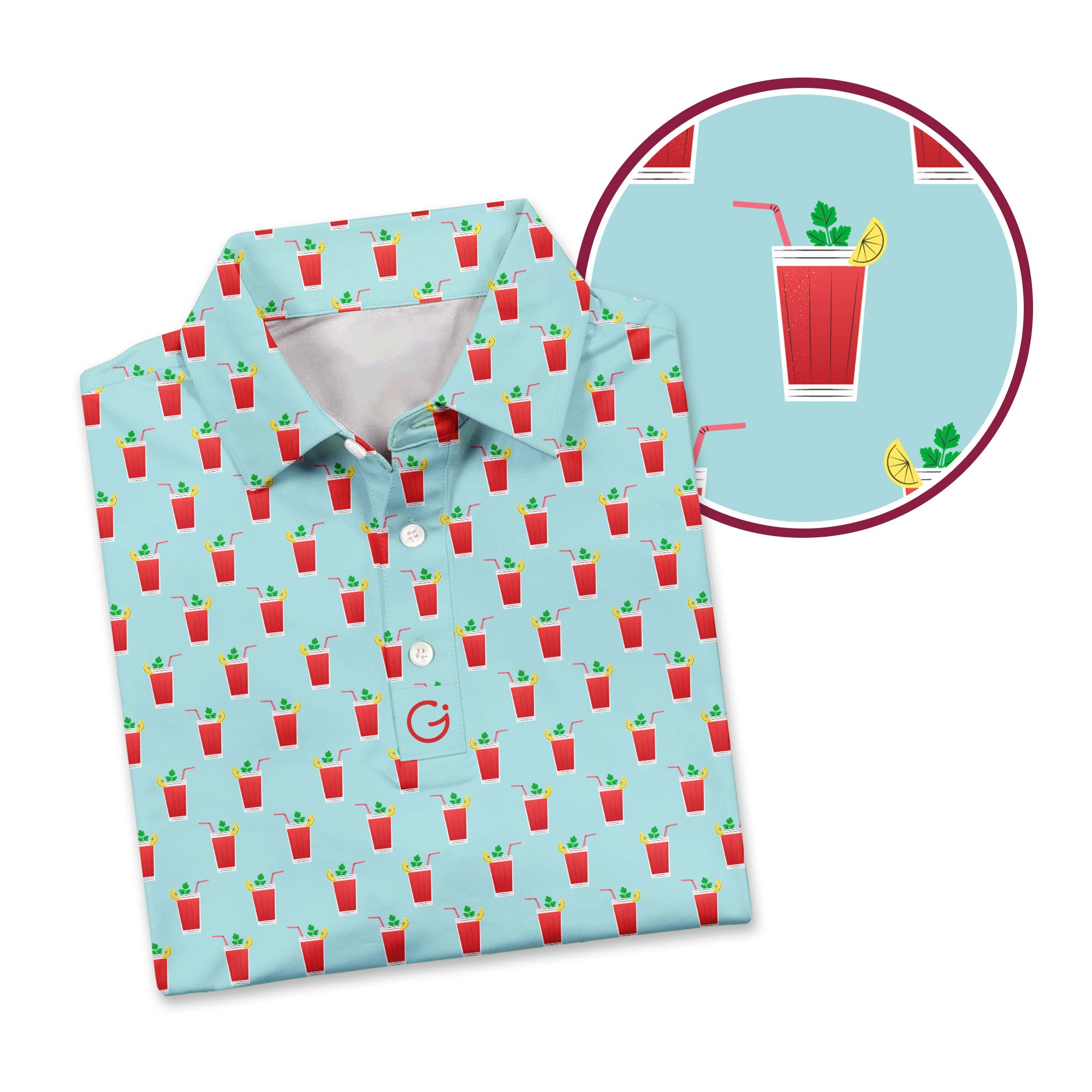 19th Hole Bloody Mary Cocktail - Golf Polo Shirt