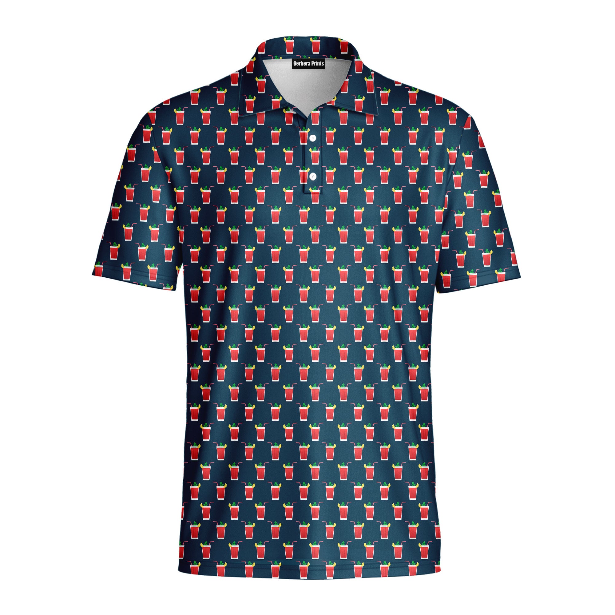 19th Hole Bloody Mary Cocktail - Golf Polo Shirt-Polo Shirt For Men-Gerbera Prints