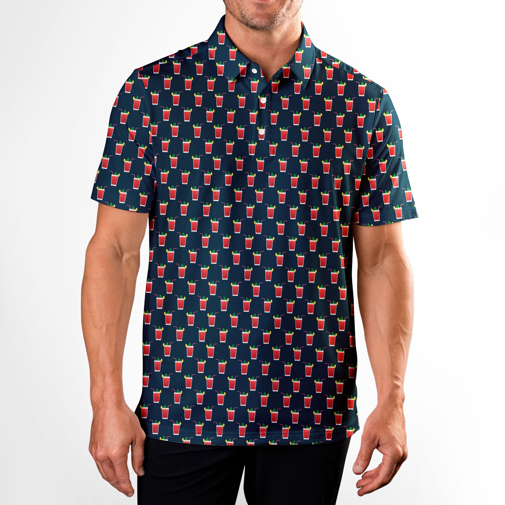 19th Hole Bloody Mary Cocktail - Golf Polo Shirt-Polo Shirt For Men-Gerbera Prints