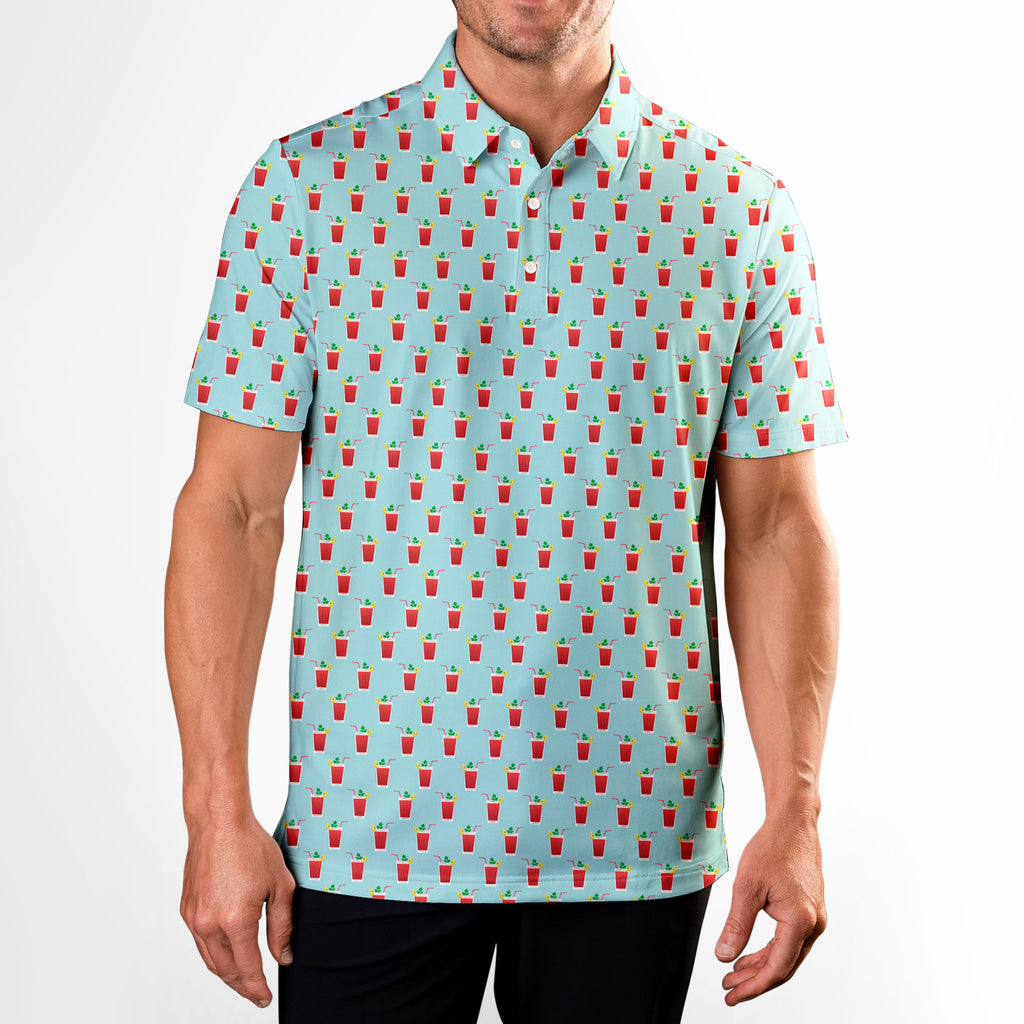19th Hole Bloody Mary Cocktail - Golf Polo Shirt-Polo Shirt For Men-Gerbera Prints