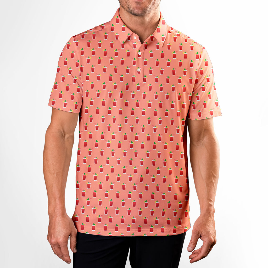 19th Hole Bloody Mary Cocktail - Golf Polo Shirt-Polo Shirt For Men-Gerbera Prints