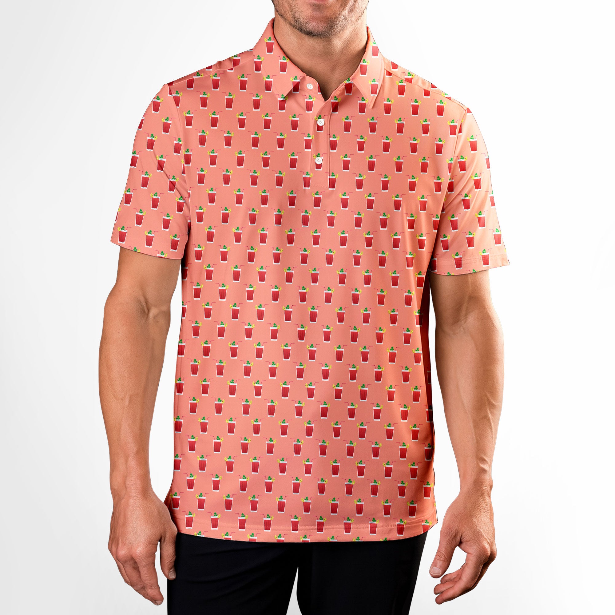 19th Hole Bloody Mary Cocktail - Golf Polo Shirt-Polo Shirt For Men-Gerbera Prints