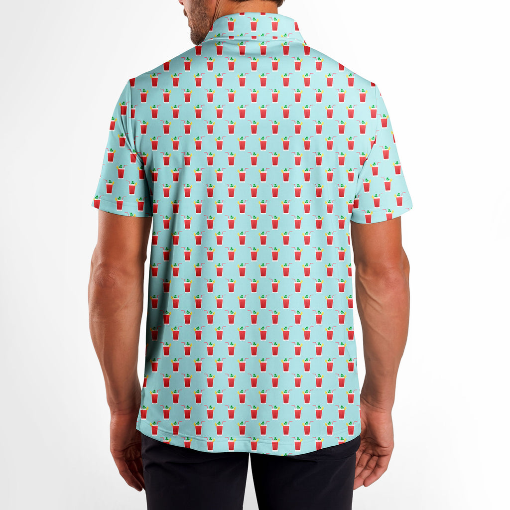 19th Hole Bloody Mary Cocktail - Golf Polo Shirt-Polo Shirt For Men-Gerbera Prints