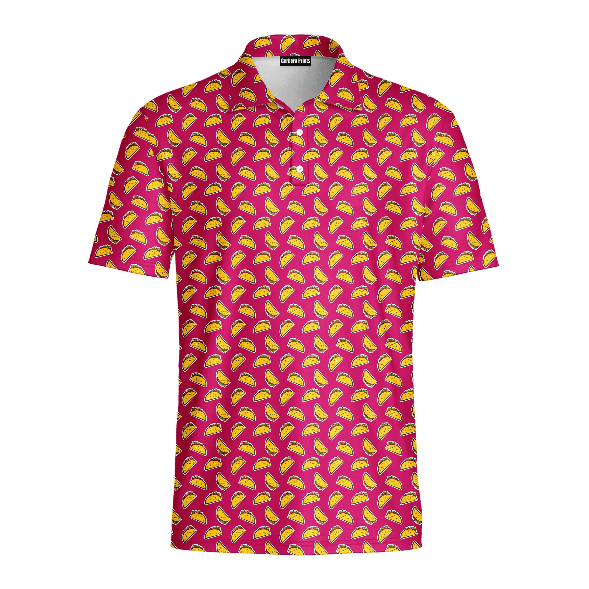 The Pink Taco - Golf Polo Shirt-Polo Shirt For Men-Gerbera Prints