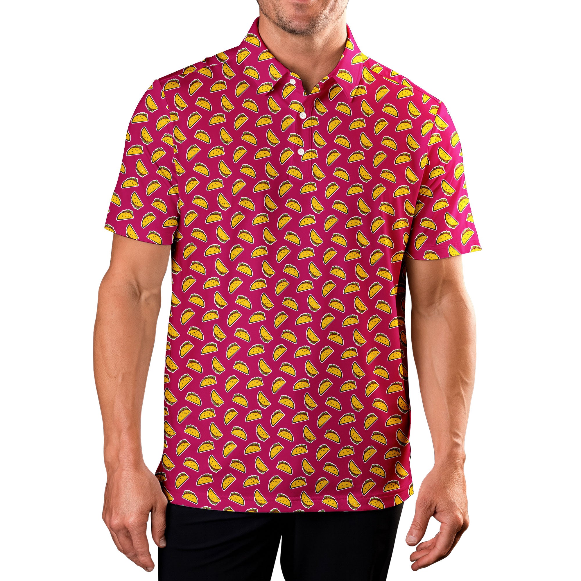 The Pink Taco - Golf Polo Shirt-Polo Shirt For Men-Gerbera Prints
