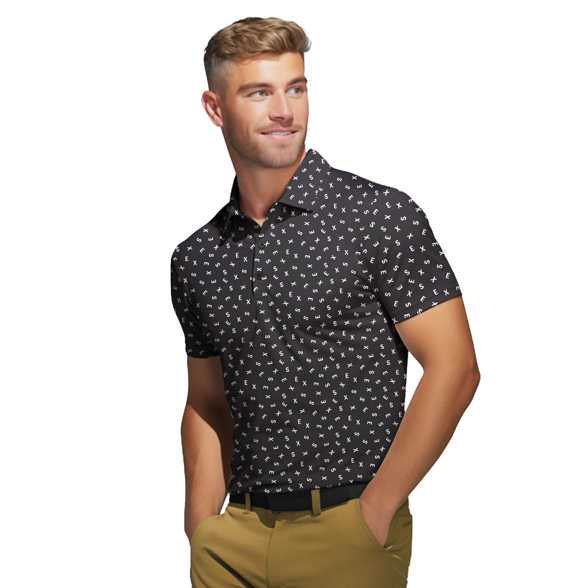 Words Swirl - Funny Golf Polo Shirt-Polo Shirt For Men-Gerbera Prints