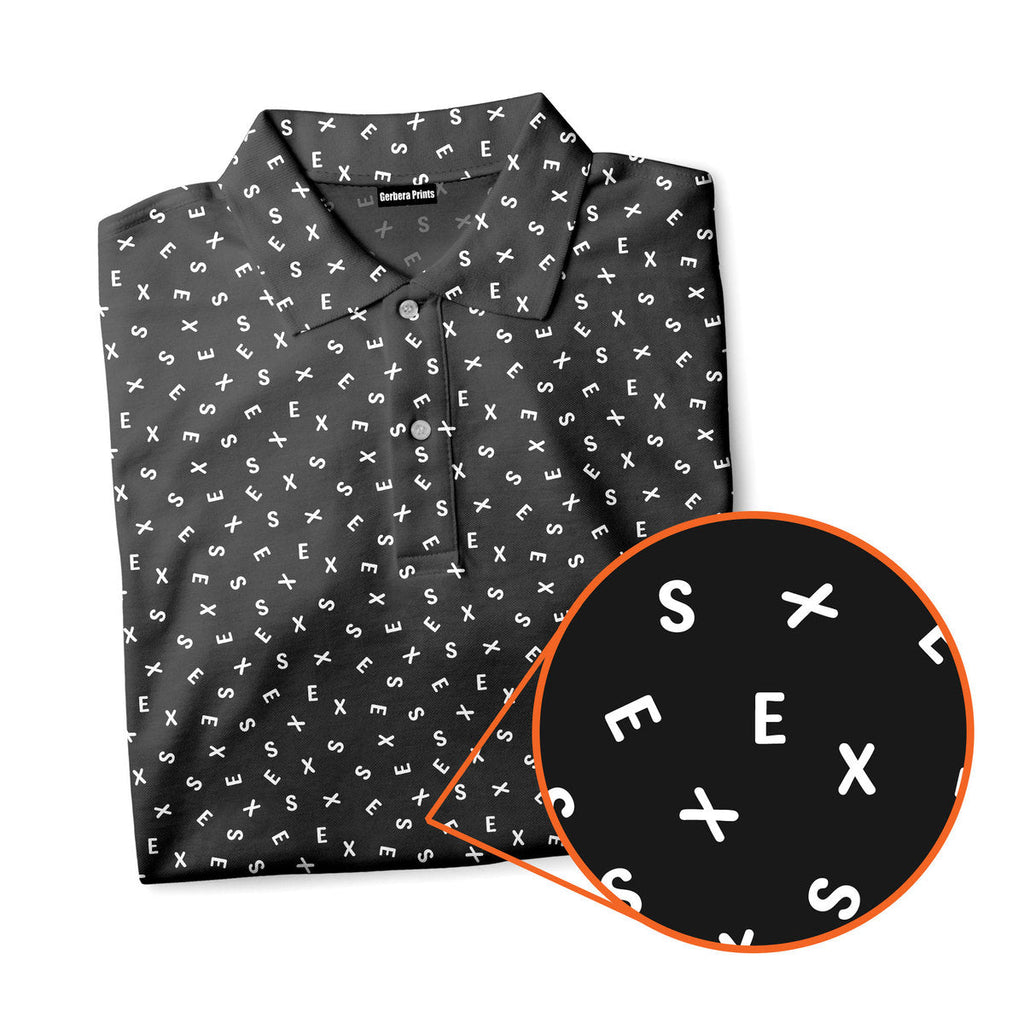 Words Swirl - Funny Golf Polo Shirt-Polo Shirt For Men-Gerbera Prints
