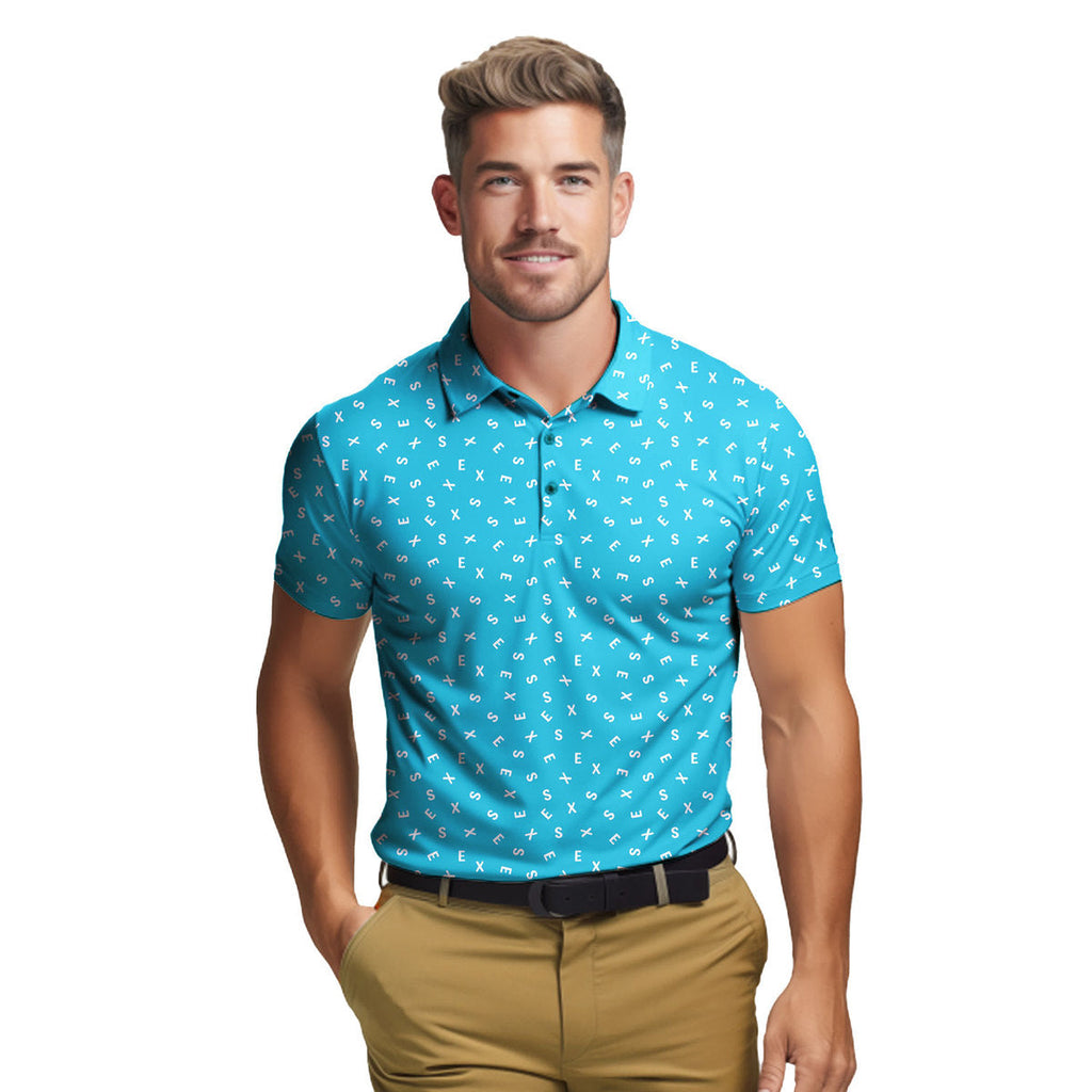 Words Swirl - Funny Golf Polo Shirt-Polo Shirt For Men-Gerbera Prints