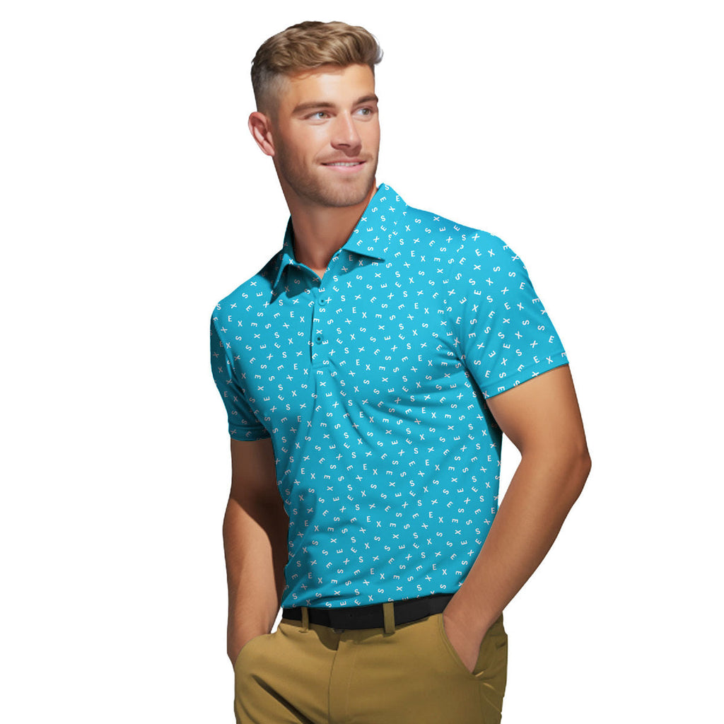 Words Swirl - Funny Golf Polo Shirt-Polo Shirt For Men-Gerbera Prints