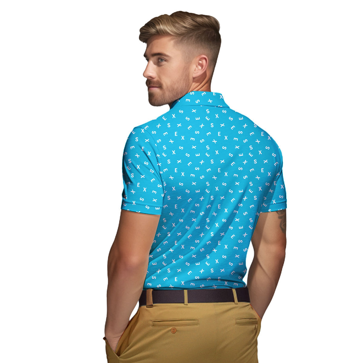 Words Swirl - Funny Golf Polo Shirt-Polo Shirt For Men-Gerbera Prints