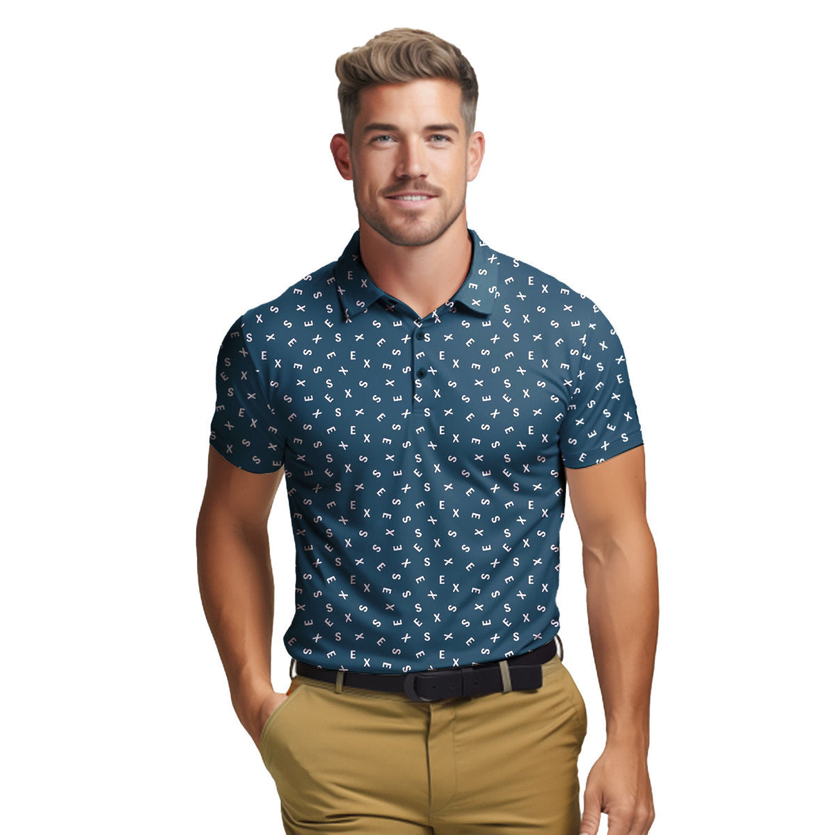 Words Swirl - Funny Golf Polo Shirt-Polo Shirt For Men-Gerbera Prints
