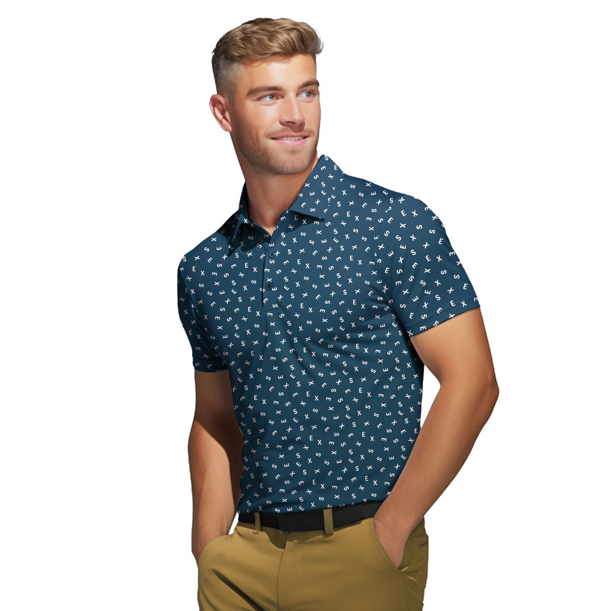 Words Swirl - Funny Golf Polo Shirt-Polo Shirt For Men-Gerbera Prints