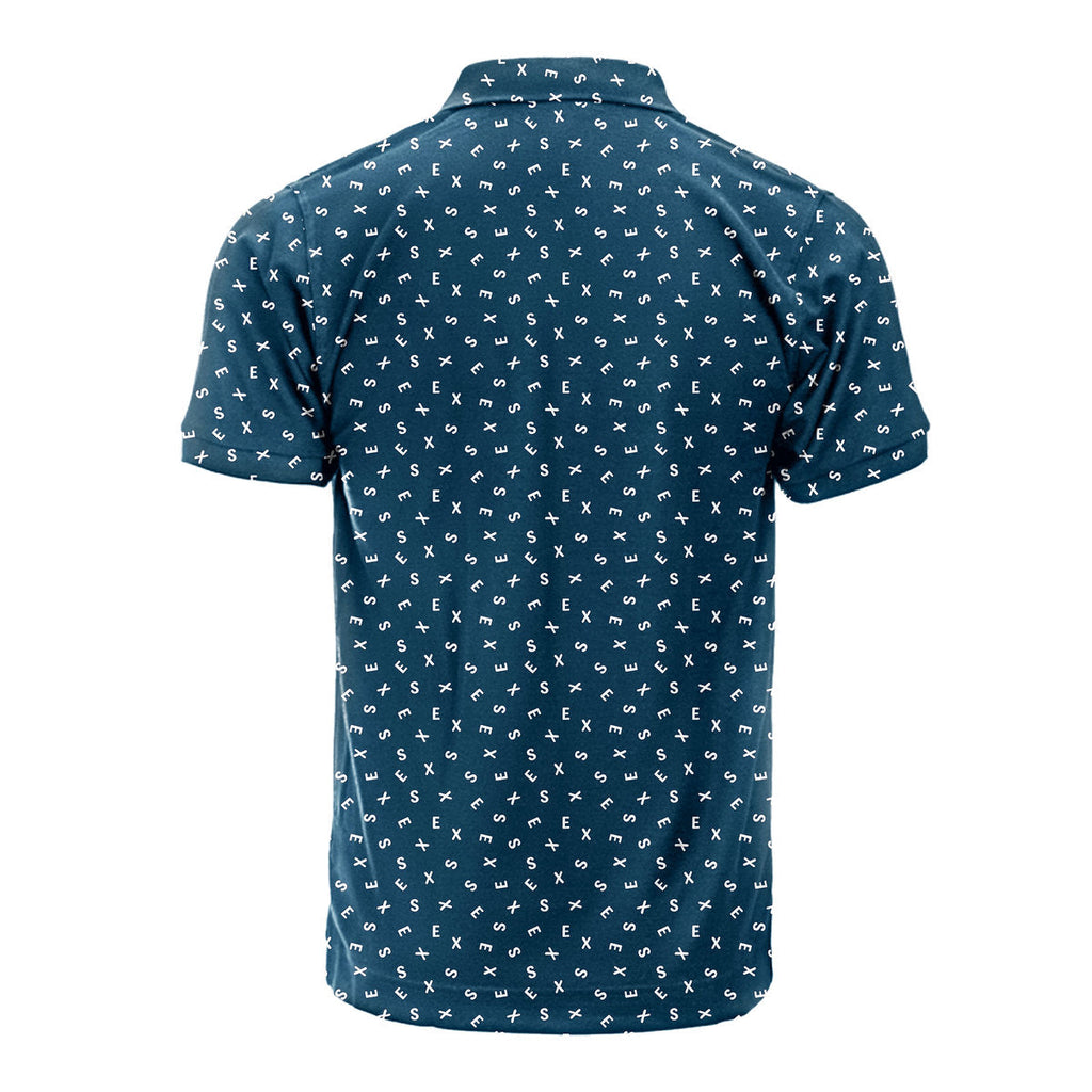 Words Swirl - Funny Golf Polo Shirt-Polo Shirt For Men-Gerbera Prints