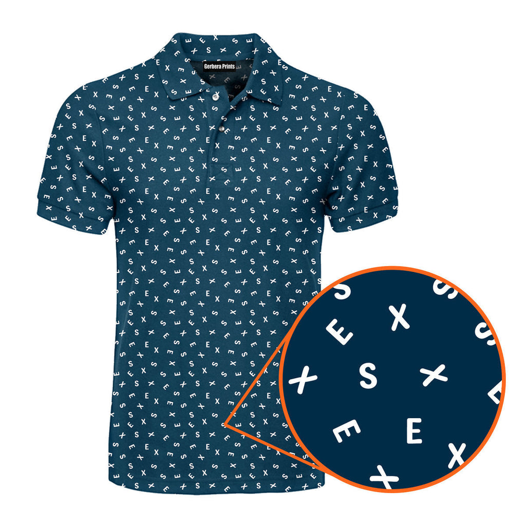 Words Swirl - Funny Golf Polo Shirt-Polo Shirt For Men-Gerbera Prints