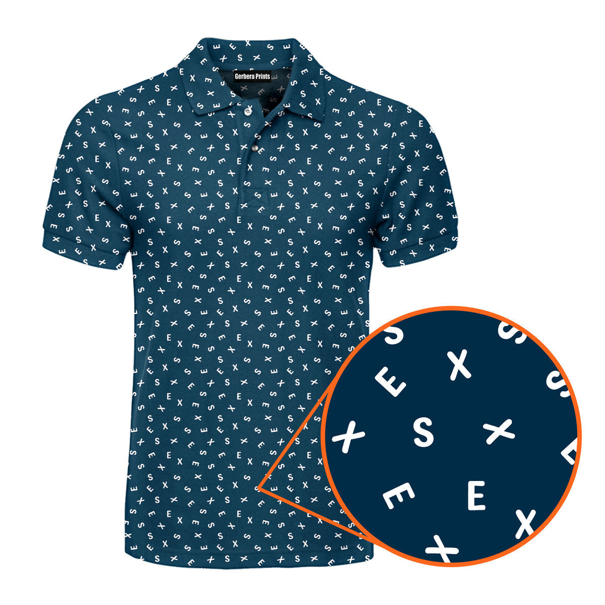 Words Swirl - Funny Golf Polo Shirt-Polo Shirt For Men-Gerbera Prints