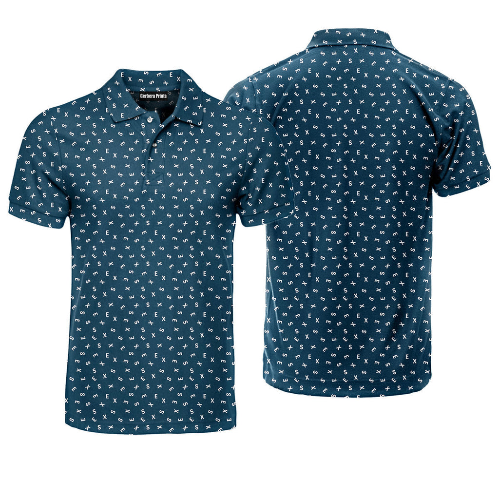 Words Swirl - Funny Golf Polo Shirt-Polo Shirt For Men-Gerbera Prints