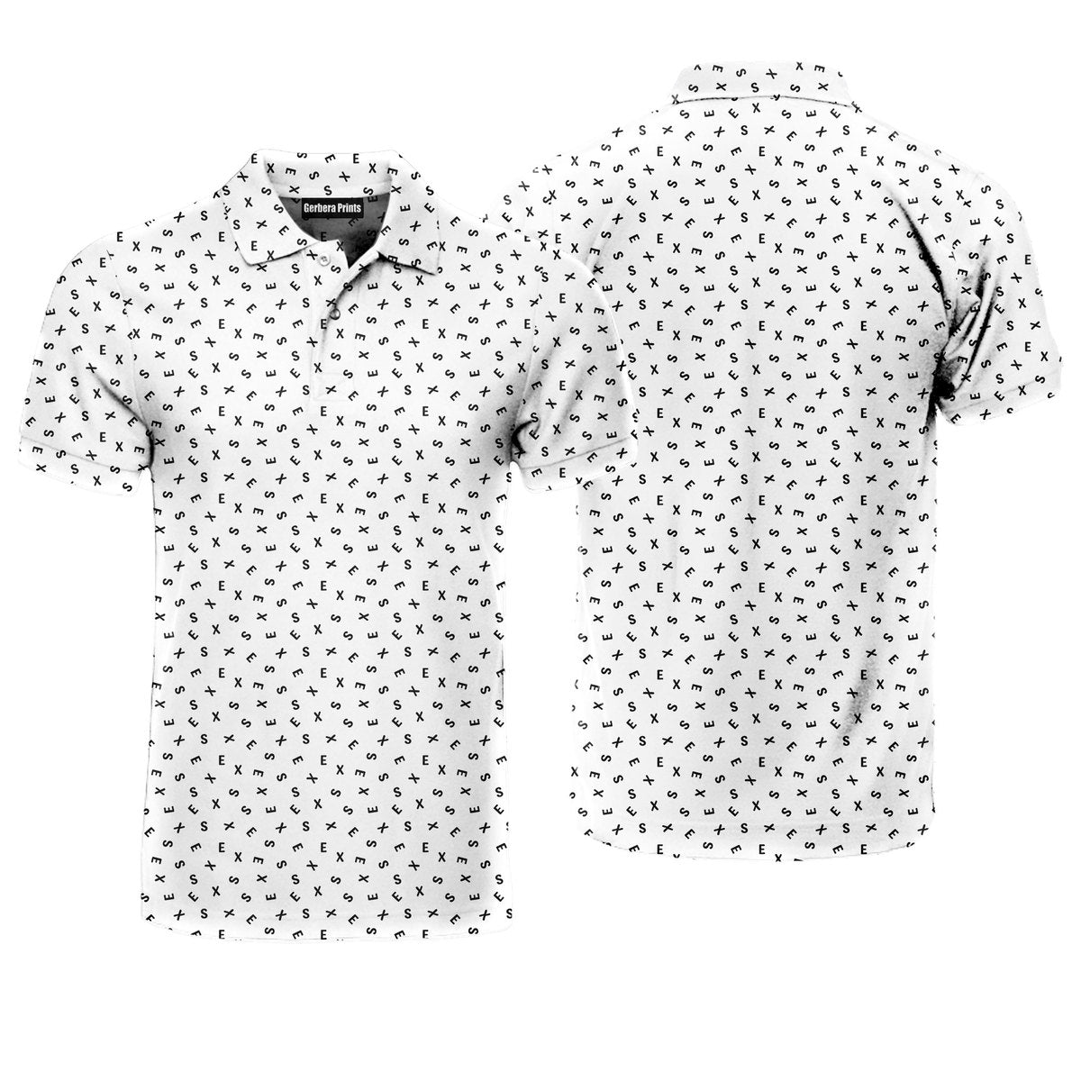 Words Swirl - Funny Golf Polo Shirt-Polo Shirt For Men-Gerbera Prints