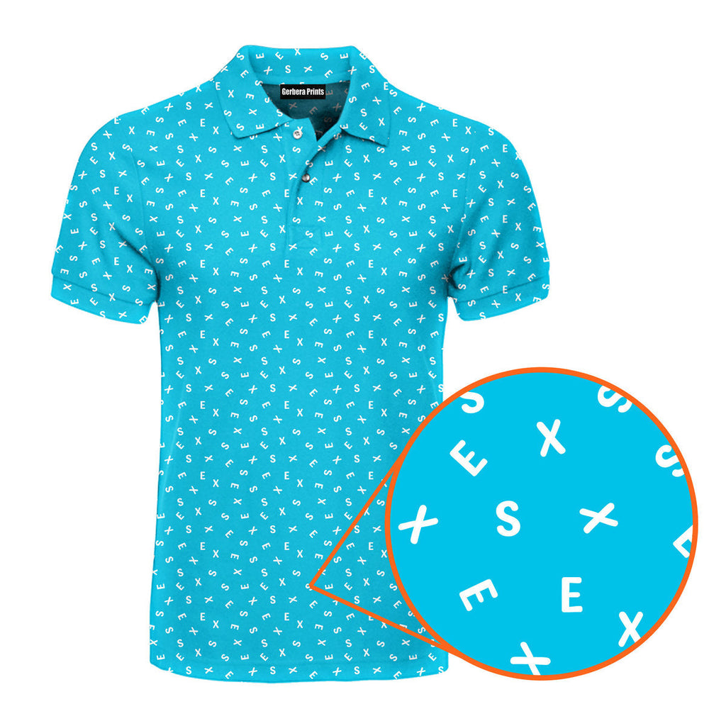 Words Swirl - Funny Golf Polo Shirt-Polo Shirt For Men-Gerbera Prints