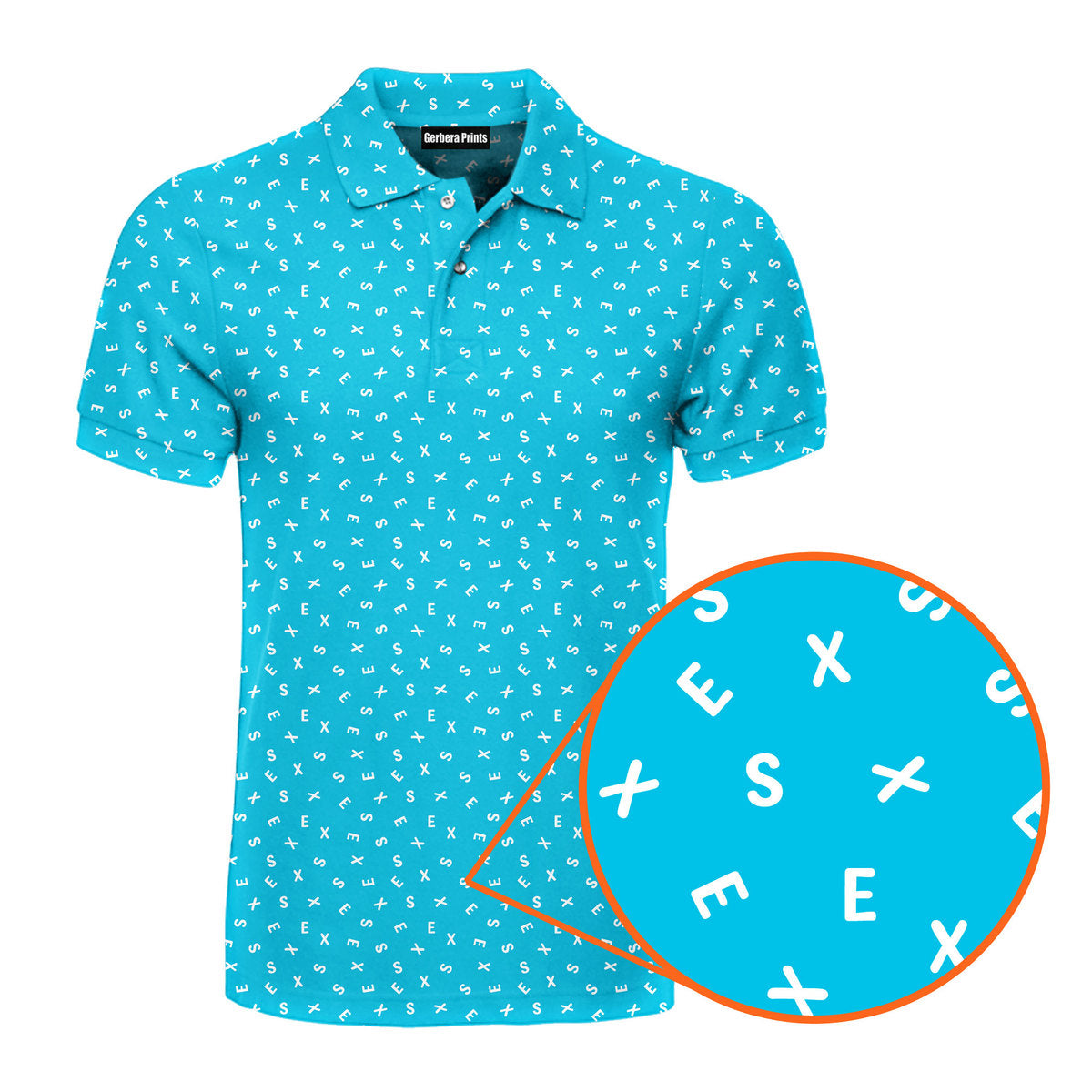 Words Swirl - Funny Golf Polo Shirt-Polo Shirt For Men-Gerbera Prints