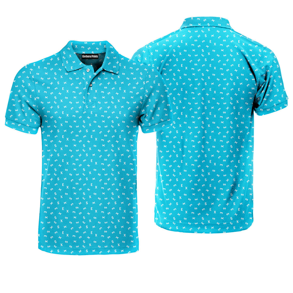 Words Swirl - Funny Golf Polo Shirt-Polo Shirt For Men-Gerbera Prints
