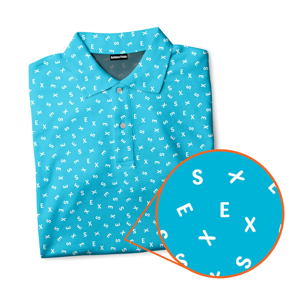 Words Swirl - Funny Golf Polo Shirt-Polo Shirt For Men-Gerbera Prints