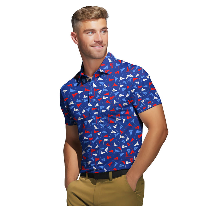 Flag Tap Golf - Funny Golf Polo 