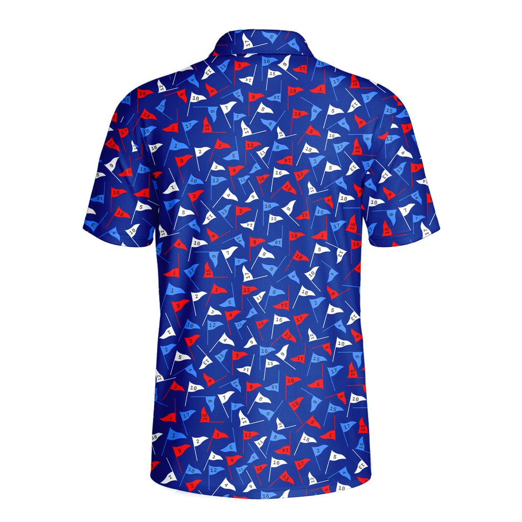 Flag Tap Golf - Golf Polo Shirt-Polo Shirt For Men-Gerbera Prints