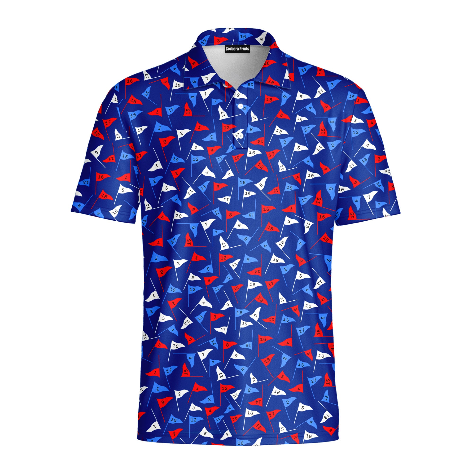 Flag Tap Golf - Golf Polo Shirt-Polo Shirt For Men-Gerbera Prints
