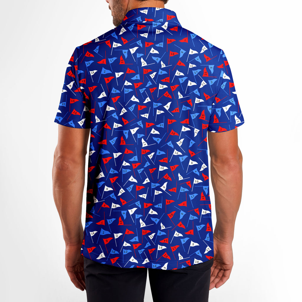 Flag Tap Golf - Golf Polo Shirt-Polo Shirt For Men-Gerbera Prints