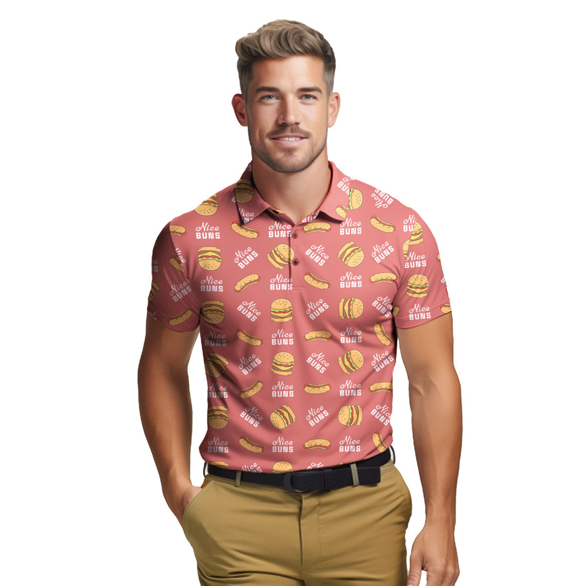 Nice Buns - Golf Polo Shirt-Polo Shirt For Men-Gerbera Prints