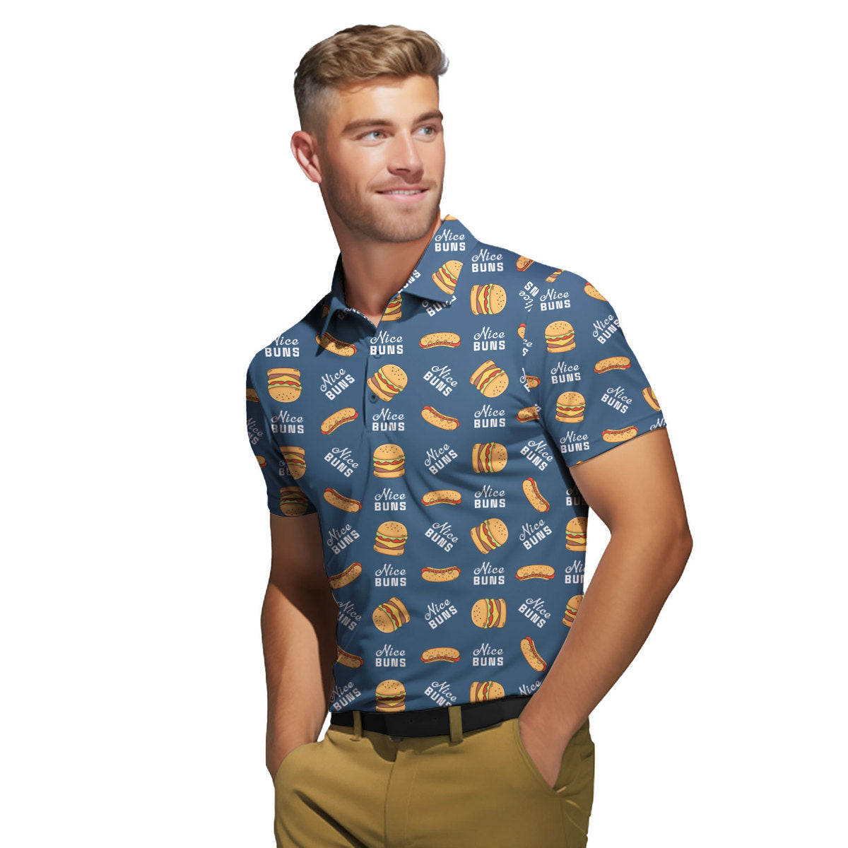 Nice Buns - Golf Polo Shirt-Polo Shirt For Men-Gerbera Prints