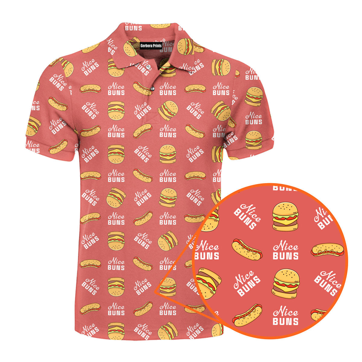 Nice Buns - Golf Polo Shirt-Polo Shirt For Men-Gerbera Prints