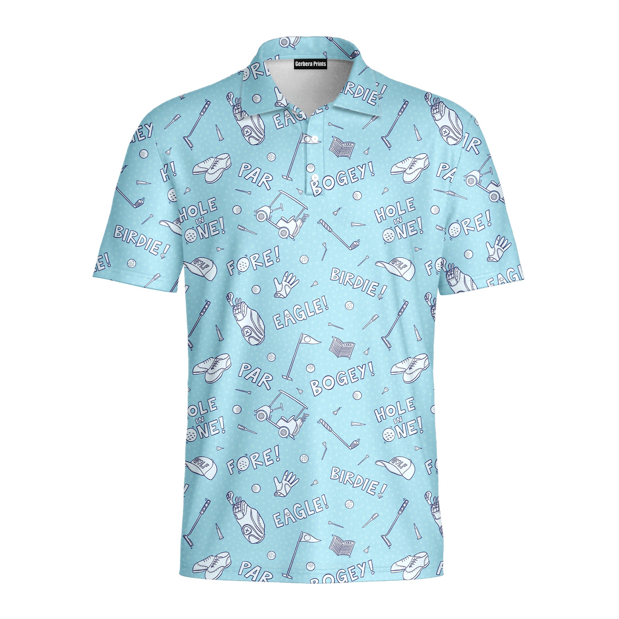 Birdie Tag - Golf Polo Shirt-Polo Shirt For Men-Gerbera Prints