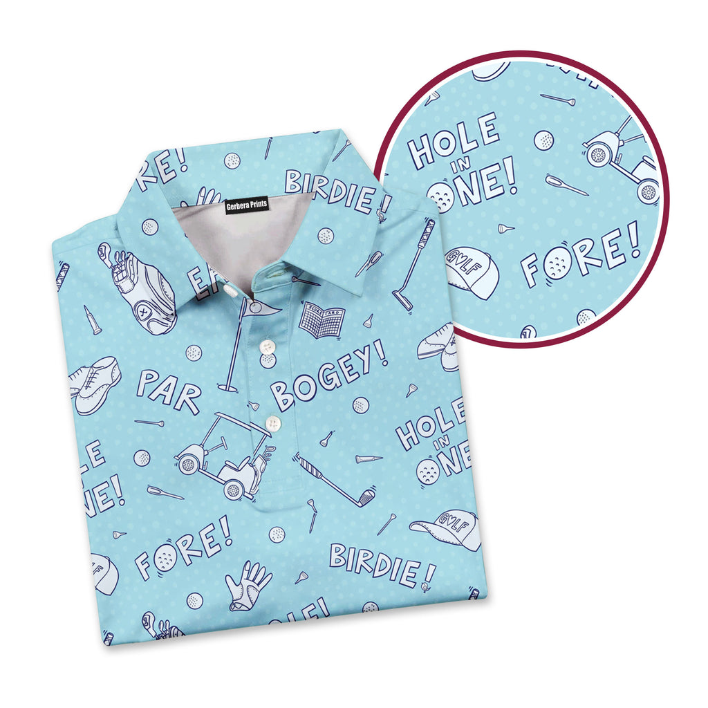 Birdie Tag - Golf Polo Shirt-Polo Shirt For Men-Gerbera Prints