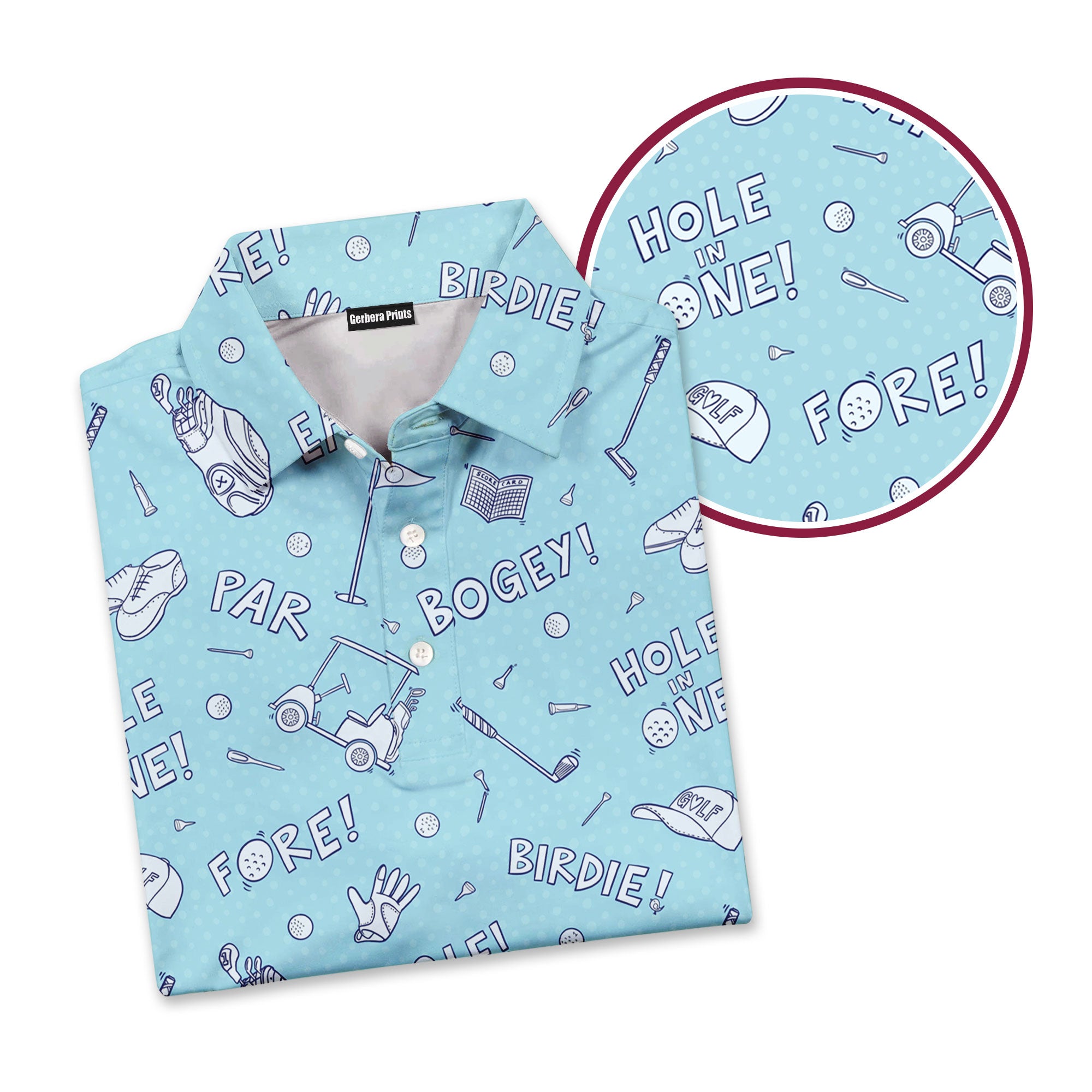 Birdie Tag - Golf Polo Shirt-Polo Shirt For Men-Gerbera Prints